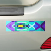 De vis. bumpersticker (Op auto)