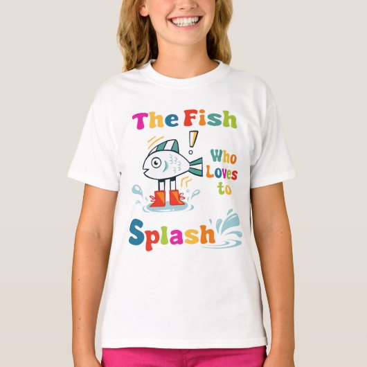De vis die graag spettert t-shirt (Voorkant)