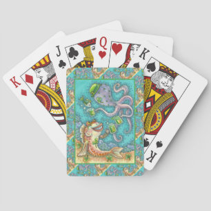 DE VIS- EN OCTOPUSCHEERS VAN Sint-PADDY NAAR GROEN Pokerkaarten