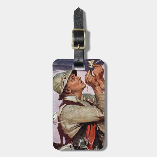 De vis pompt. bagagelabel (Voorkant verticaal)