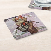 De vis pompt. kartonnen onderzetters (Schuin)