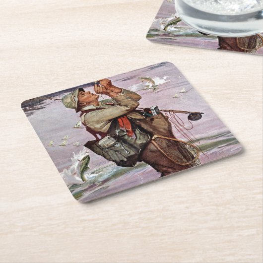 De vis pompt. kartonnen onderzetters (Schuin)