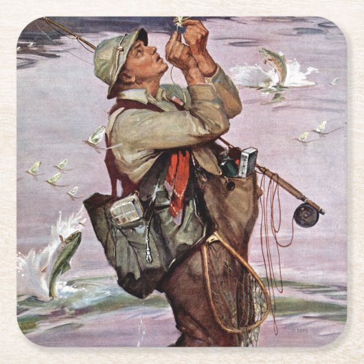 De vis pompt. kartonnen onderzetters (Voorkant)