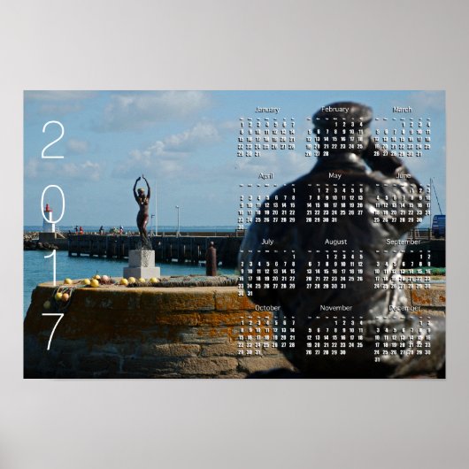 DE VIS SER EN DE ZEEJONGFER Kalenderposter 2017 Poster (Voorkant)