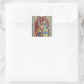 De visie op de St. Aldegondius Vierkante Sticker (Tas)