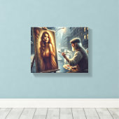 De visie van de kunstenaar: schoonheid tot leven b canvas afdruk (Insitu (Houten vloer))