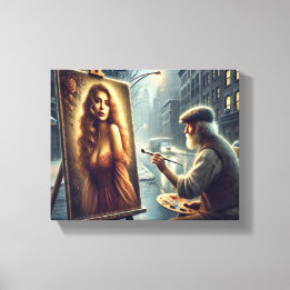 De visie van de kunstenaar: schoonheid tot leven b canvas afdruk