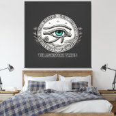 De Visie van de Voorouder | Oog van Horus Canvas Afdruk (Insitu (Slaapkamer))