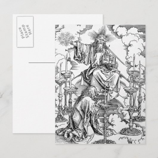 De visie van de zeven kaarsenlokken briefkaart (Voorkant / Achterkant)