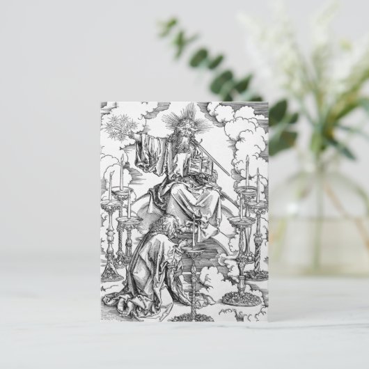 De visie van de zeven kaarsenlokken briefkaart (Staand voorkant)