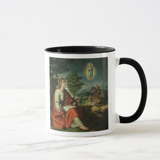 De visie van John de Evangelist op Patmos Mok (Rechts)