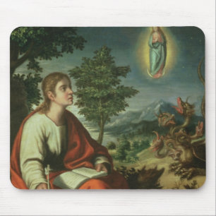 De visie van John de Evangelist op Patmos Muismat