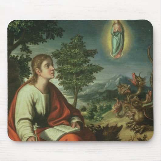 De visie van John de Evangelist op Patmos Muismat (Voorkant)