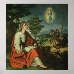 De visie van John de Evangelist op Patmos Poster