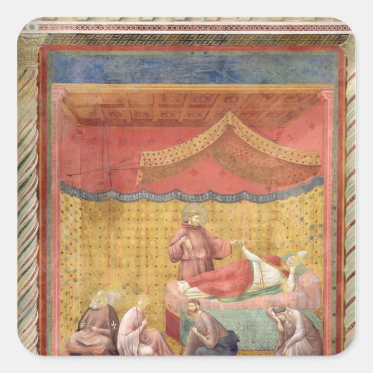 De visie van paus Gregorius IX 1297-99 Vierkante Sticker (Voorkant)