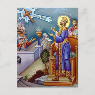 De visie van St. Constantijn Orthodoxe Icoon Briefkaart