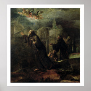 De visie van St. Francis van Paola Poster
