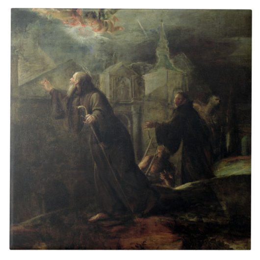 De visie van St. Francis van Paola Tegeltje (Voorkant)
