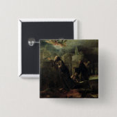 De visie van St. Francis van Paola Vierkante Button 5,1 Cm (Voorkant /achterkant)