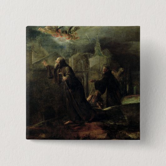 De visie van St. Francis van Paola Vierkante Button 5,1 Cm (Voorkant)