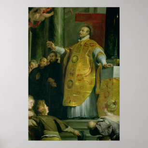 De visie van St. Ignatius van Loyola Poster