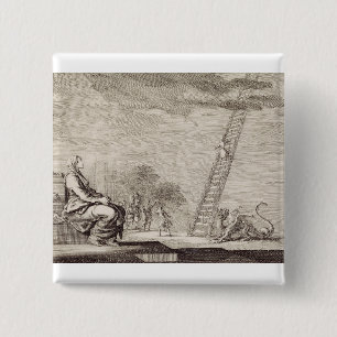 De visie van St. Perpetua: de ladder van het marte Vierkante Button 5,1 Cm