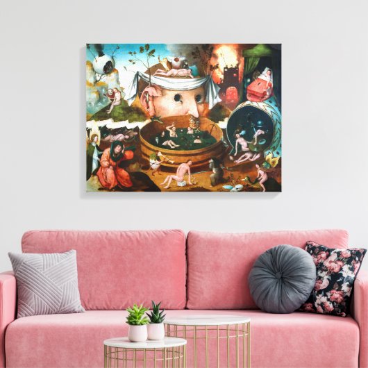 De visie van Tondal | Hieronymus Bosch | Canvas Afdruk (Insitu (Woonkamer))