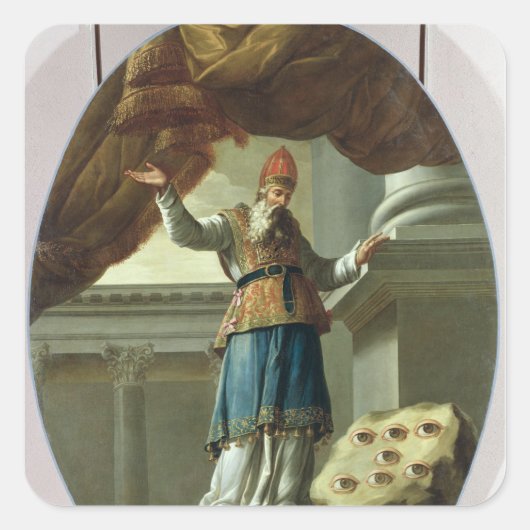 De visie van Zechariah Vierkante Sticker (Voorkant)