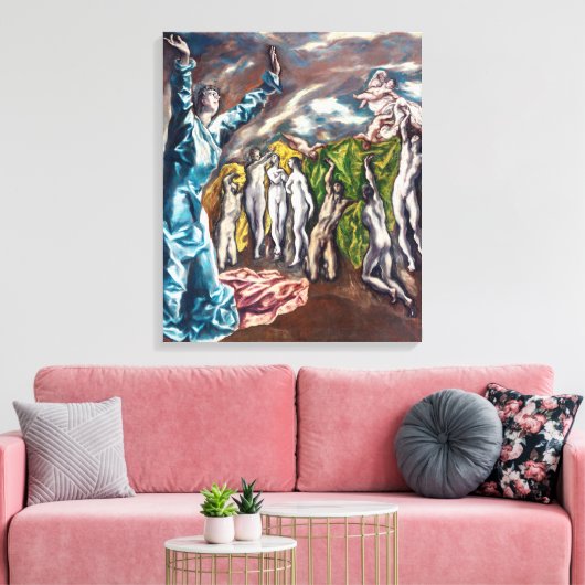De Visioen van Johannes | El Greco | Canvas Afdruk (Insitu (Woonkamer))