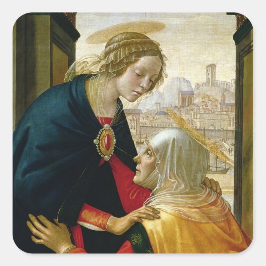 De Visitatie, 1491 Vierkante Sticker (Voorkant)