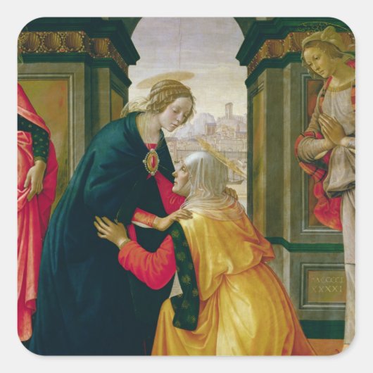 De Visitatie, 1491 Vierkante Sticker (Voorkant)
