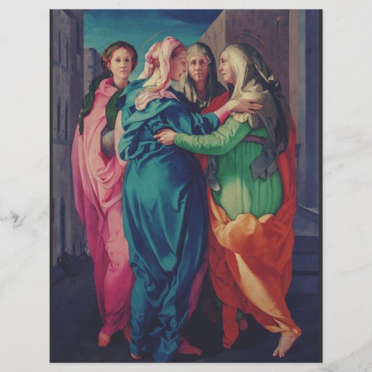 De Visitatie door Pontormo Manneristische Kunst Flyer (Voorkant)