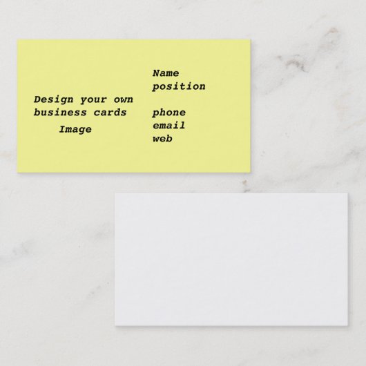 De visitekaartjes ontwerpen Uw (Voorkant / Achterkant)