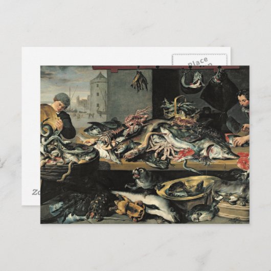 De vismarkt briefkaart (Voorkant / Achterkant)
