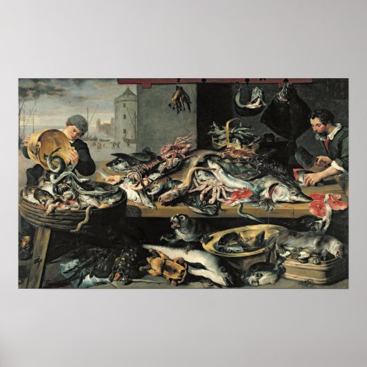 De vismarkt poster (Voorkant)