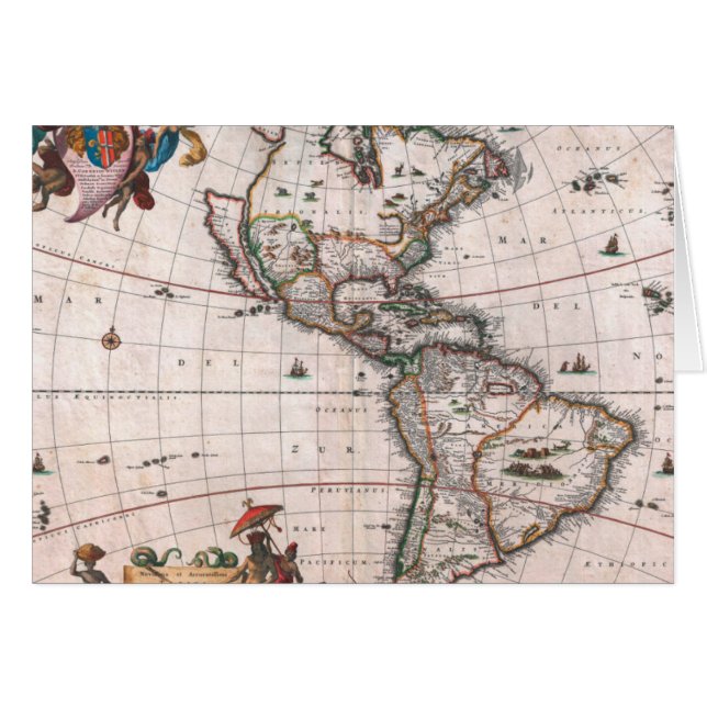 De Visscher-kaart van de Nieuwe Wereld (Voorkant Horizontaal)
