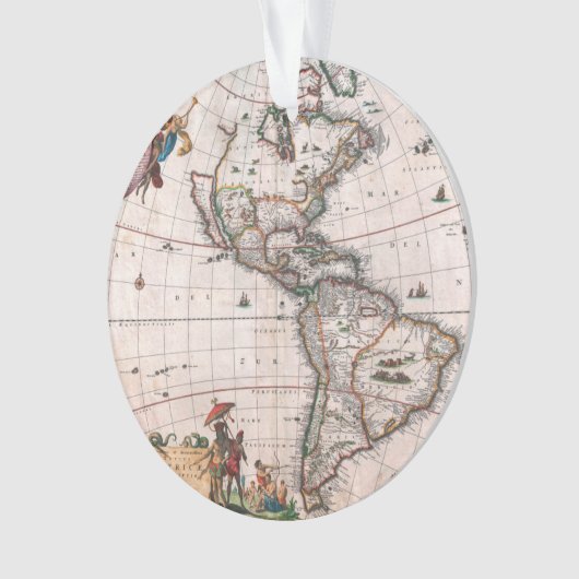 De Visscher-kaart van de Nieuwe Wereld Ornament (voorkant)