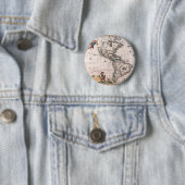De Visscher-kaart van de Nieuwe Wereld Ronde Button 5,7 Cm (In situ)