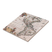 De Visscher-kaart van de Nieuwe Wereld Tegeltje (Zijkant)