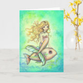 De vissen reizen het Leuke Art. van de Fantasie Kaart (Gele Bloem)