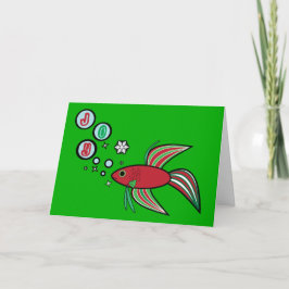 De Vissen van Betta bij de Bellen van Kerstmis van Feestdagen Kaart