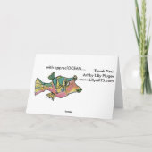 De vissen van de de regenboogcartoon van bedankkaart (Achterkant)