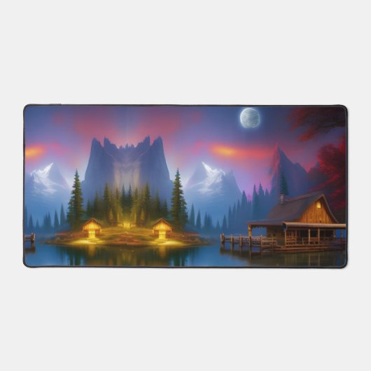 De Vissende Cabin in de Cove onder de maan Bureaumat (Voorkant)