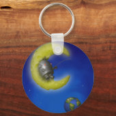 De Vissende maan Sleutelhanger (Voorkant)