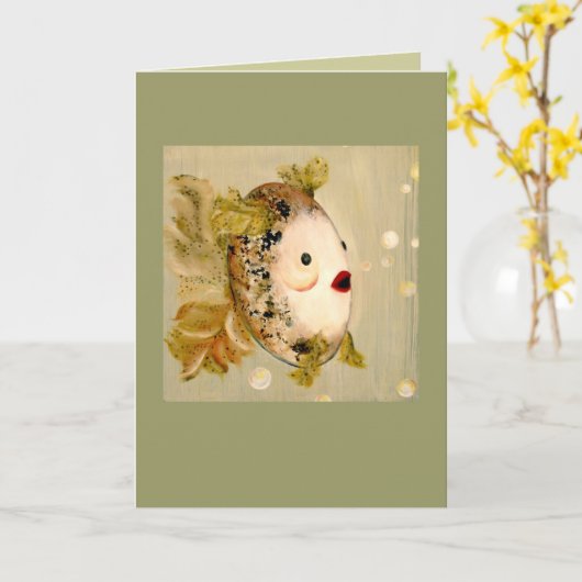 De vissenkaart van de lippenstift kaart (Gele Bloem)