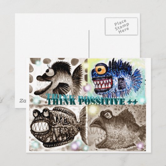 De vissentroep van het monster briefkaart (Voorkant / Achterkant)