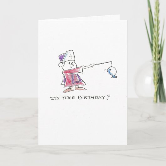 De vissenverjaardag van de bischop kaart (Voorkant)