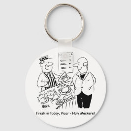 De visser biedt Vicar Heilige Makreel. Grappig Sleutelhanger