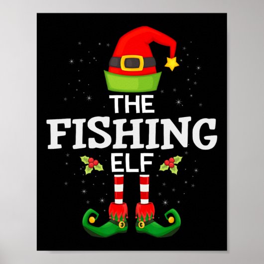 De visser elf kerst familie matching pyjama poster (Voorkant)