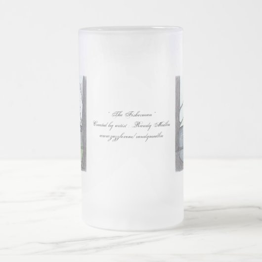 De visser...Frosted Glass Mok... Matglas Bierpul (Center)